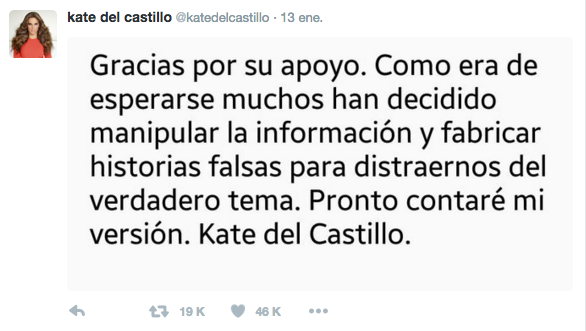 tweet Kate del castillo