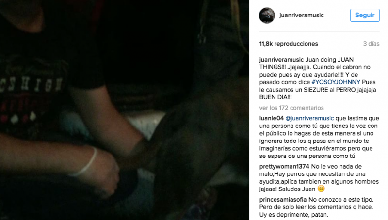 Juan Rivera es criticado por maltrato animal.