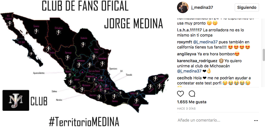 JORGE MEDINA PRESUME CLUBS DE FANS EN TODO MÉXICO 0