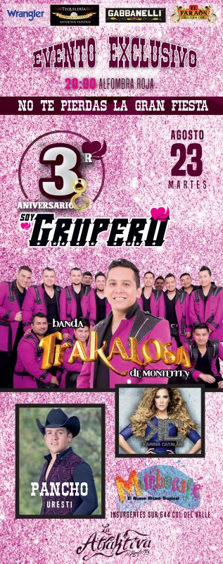 Invitación a fiesta Soy Grupero.