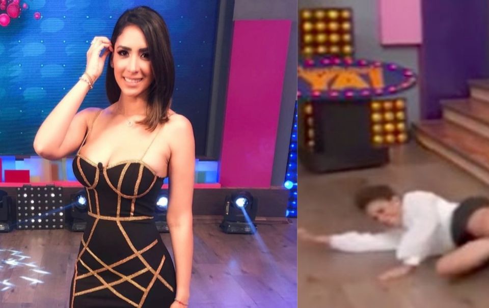 Cynthia Urías sufre terrible caída en set (VIDEO)