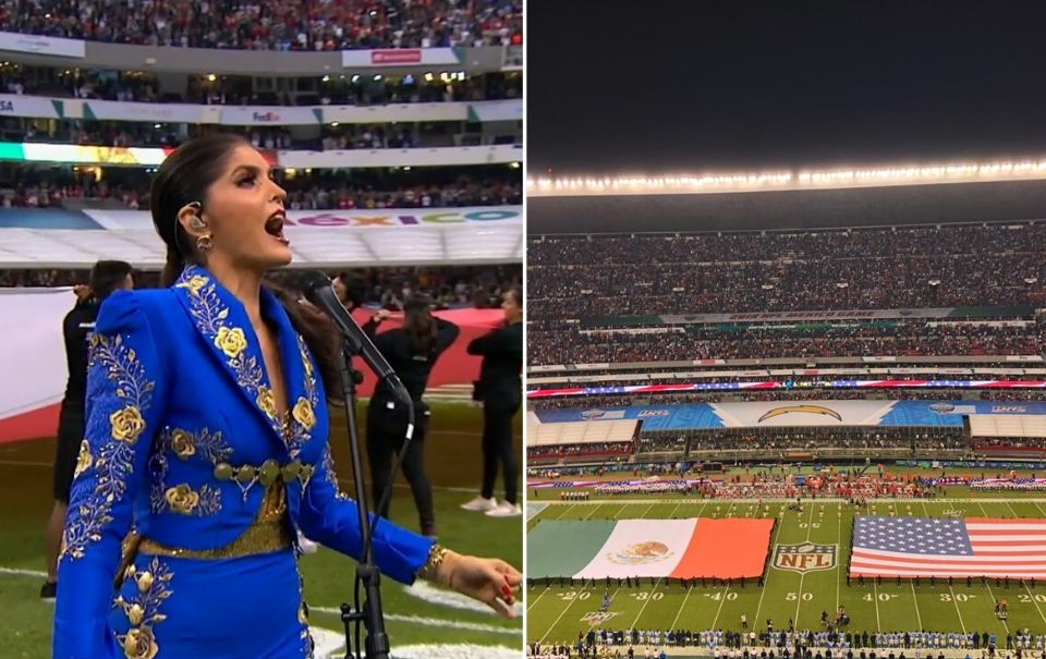 Ana Bárbara estuvo bárbara en el partido de la NFL