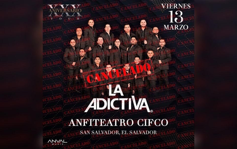 La Adictiva cancela concierto en El Salvador por coronavirus