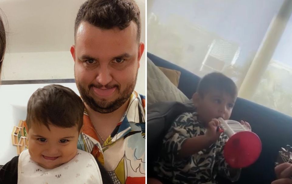 Edén Muñóz, de Calibre 50 hace el primer dueto con su pequeño hijo