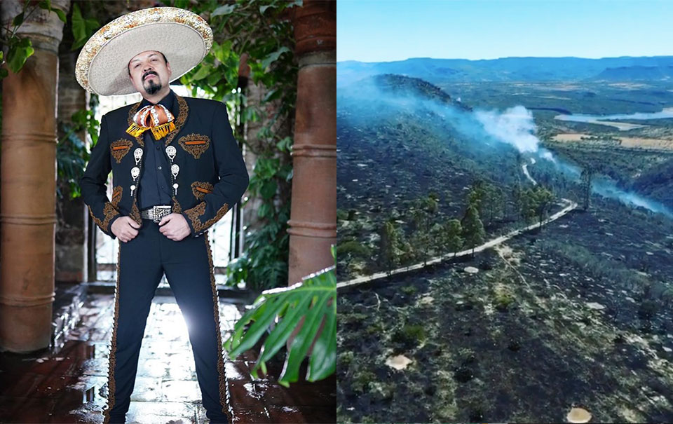 Se incendian 1000 hectáreas del rancho de Pepe Aguilar (Video)