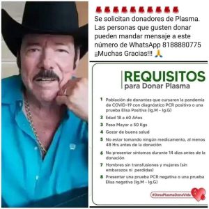 Solicitan donadores para Lalo Mora, sigue hospitalizado 0