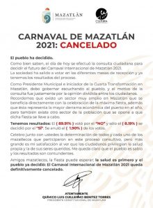 El Carnaval de Mazatlán 2021 queda oficialmente cancelado 0