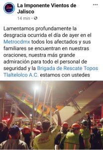 Gruperos mandan mensajes de apoyo ante lo ocurrido en el Metro CDMX 2