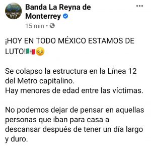 Gruperos mandan mensajes de apoyo ante lo ocurrido en el Metro CDMX 7