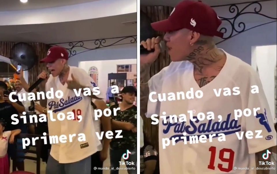 Graban a Santa Fe Klan cantando banda en Mazatlán