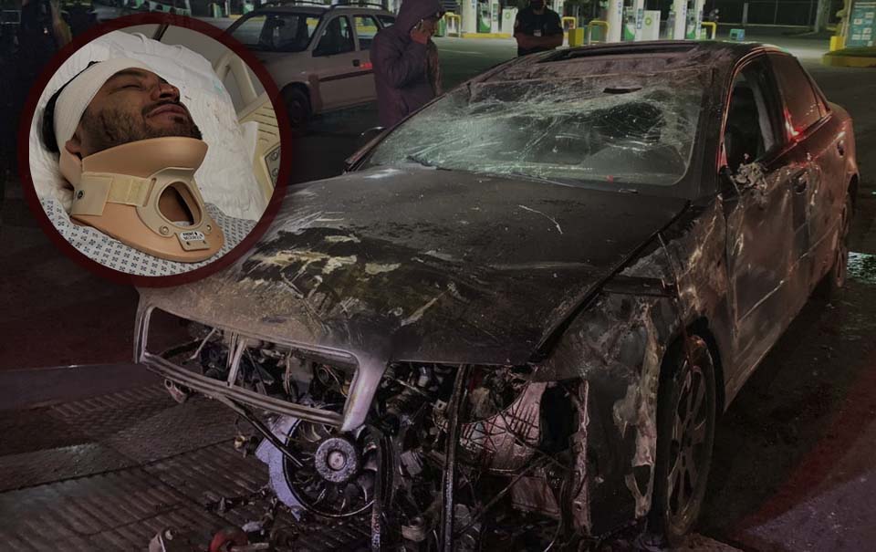 Vocalista de los Valedores de la Sierra sufre aparatoso accidente automovilístico