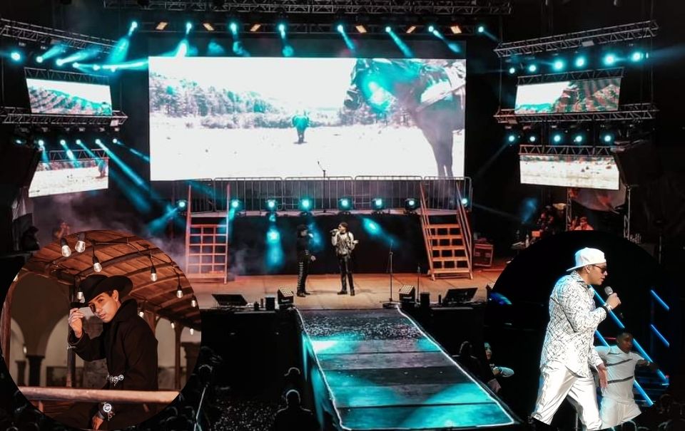 Raymix y Misael Espinoza comparten escenario en plena feria