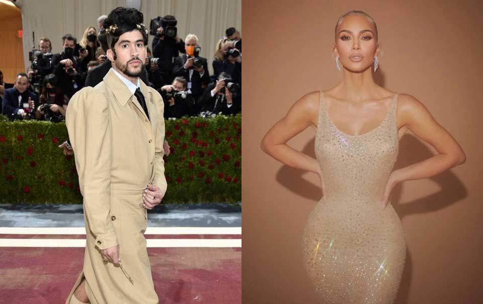 Bad Bunny y Kim Kardashian usan vestido igual de incómodo en el Met Gala