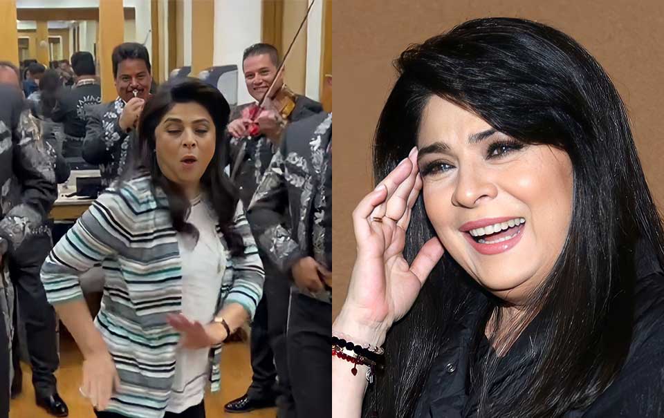 Victoria Ruffo baila “La Chona” con mariachi y Los Tucanes de Tijuana le aplauden