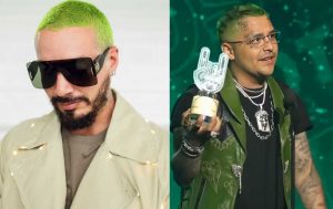 J Balvin y Christian Nodal se pintan el cabello de verde