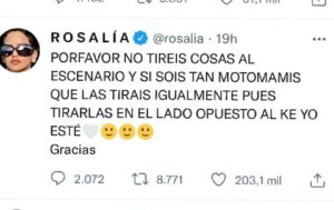 Rosalía, golpeada