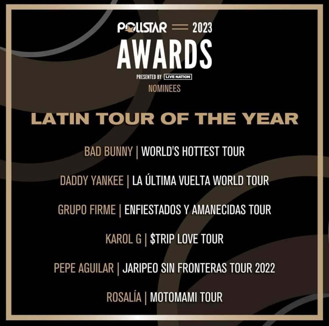 Pollstar, premiso, grupo firme, cuánto ganó, 2022