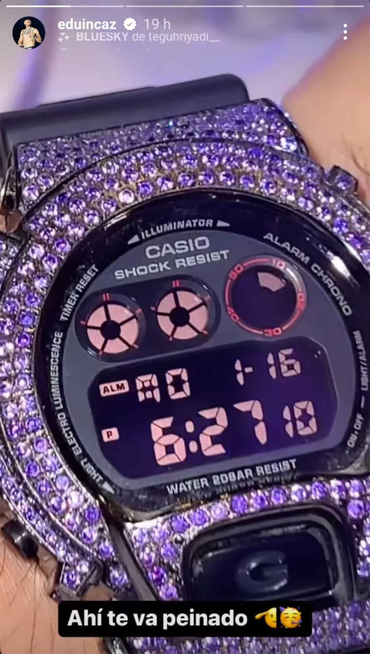 Casio con diamantes que tenía Eduin Caz. Foto IG Eduin Caz