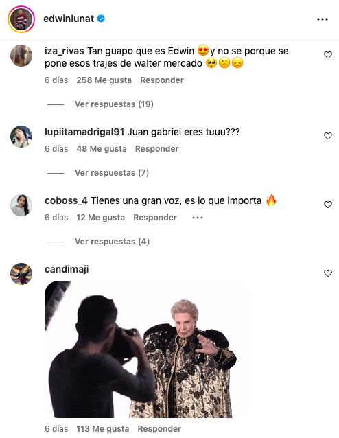 El Instagram de Edwin Luna se llenó de comentarios que hacían referencia a su parecido con la estrella de la televisión de habla hispana. Foto: IG Edwin Luna