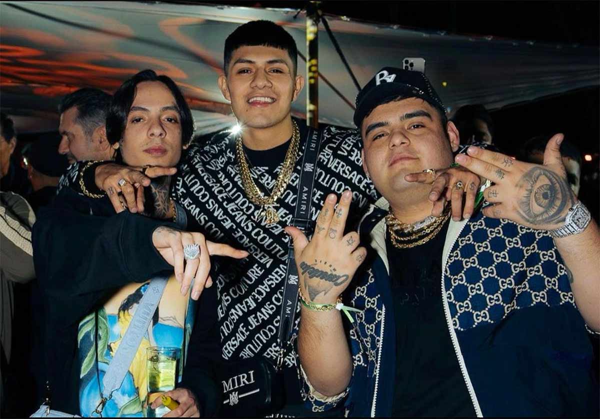 Natanael Cano, El Bogueto y Uzielito Mix en el 10 Aniversario de Spotify. Foto: IG El Bogueto