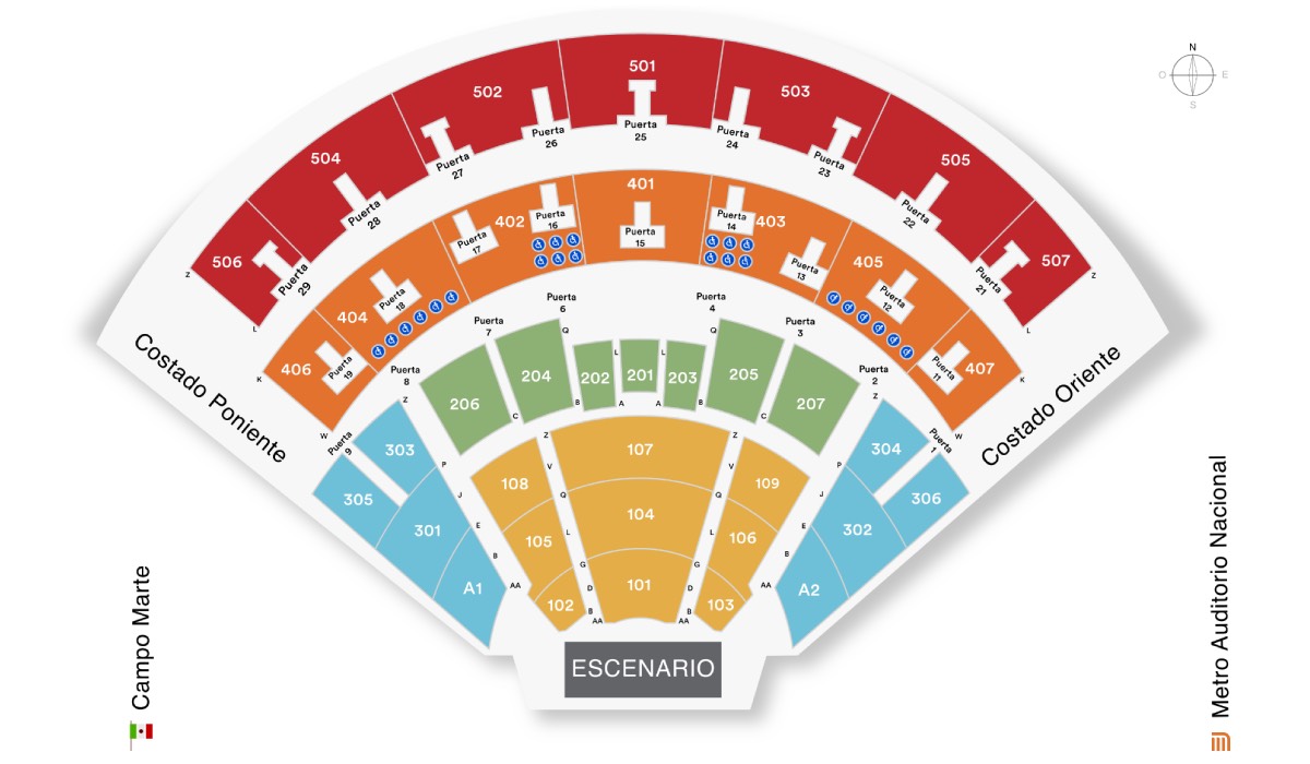 mapa auditorio nacional