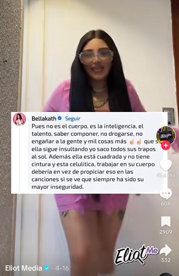 Bellakath se puso el chaleco y se desquitó con Yeri Mua. Foto: TikTok Eliot Media