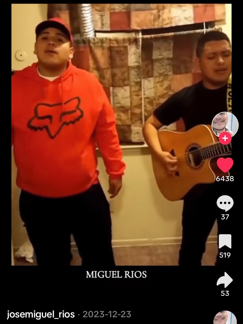 Fuerza Regida en sus primeros ensayos. Foto: TikTok josemiguel_rios