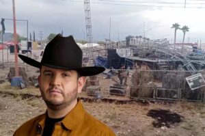 Colapsó escenario de Edén Muñoz, así están él y su staff