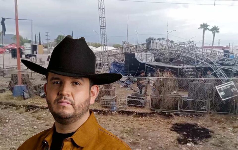 Colapsó escenario de Edén Muñoz, así están él y su staff