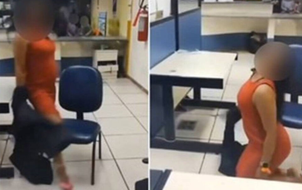 Mujer detenida baila en la delegación para que la liberen