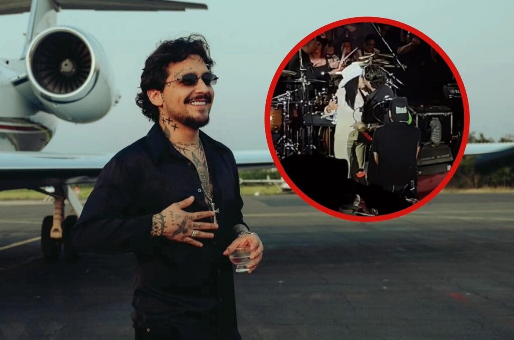 VIDEO: Christian Nodal besa a fan en pleno concierto y abre polémica
