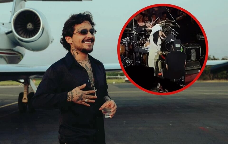 VIDEO: Christian Nodal besa a fan en pleno concierto y abre polémica