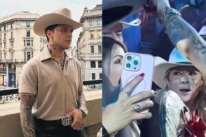 VIDEO: Christian Nodal regaña a fan por querer quitarle su sombrero y luego la hace explotar de envidia