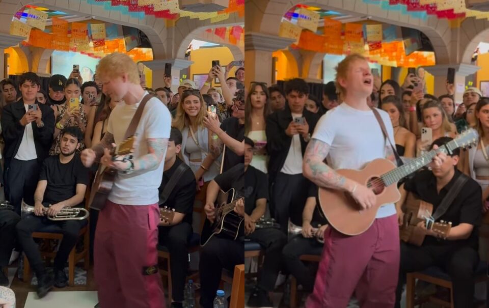 VIDEO: Ed Sheeran canta al ritmo de corridos tumbados en Garibaldi
