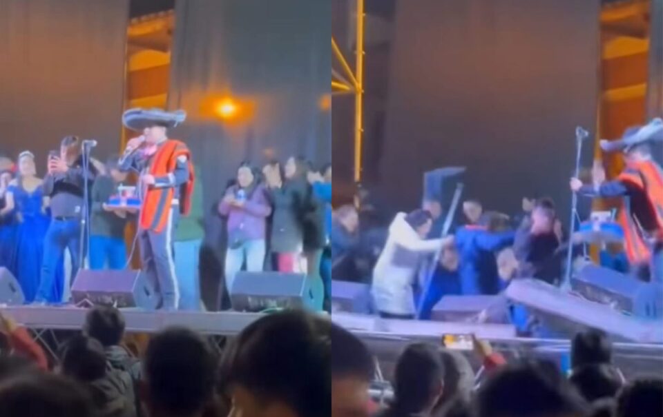 VIDEO: Se desploma escenario mientras tocaban los mariachis, hay lesionados