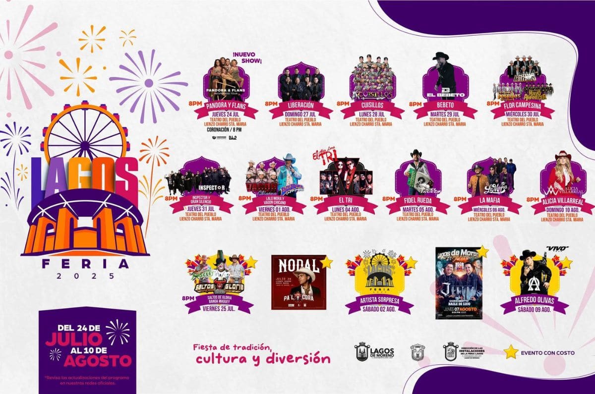 cartelera feria lagos de moreno 2025 artistas