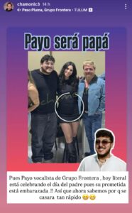 Payo de Grupo Frontera será papá