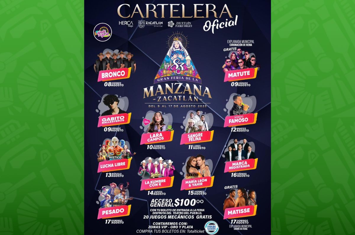 cartelera gran feria de la manzana zacatlan 2025