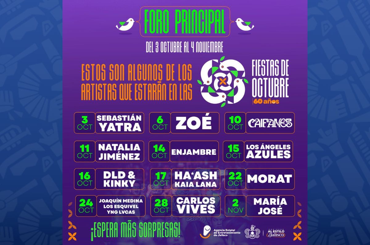 cartlera foro principal fiestas de octubre 2025