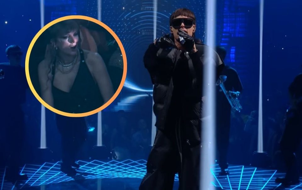 Taylor Swift: La vez que Peso Pluma “la enamoró” en vivo y no pudo ocultarlo