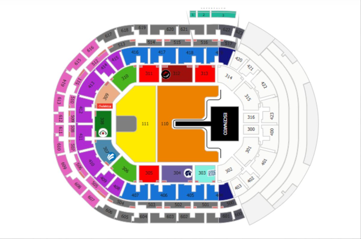 mapa maroon 5 arena guadalajara 2025