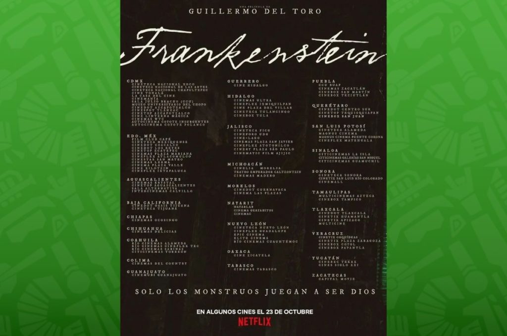 ¿Dónde ver Frankenstein de Guillermo del Toro? Lista de cines en México 1