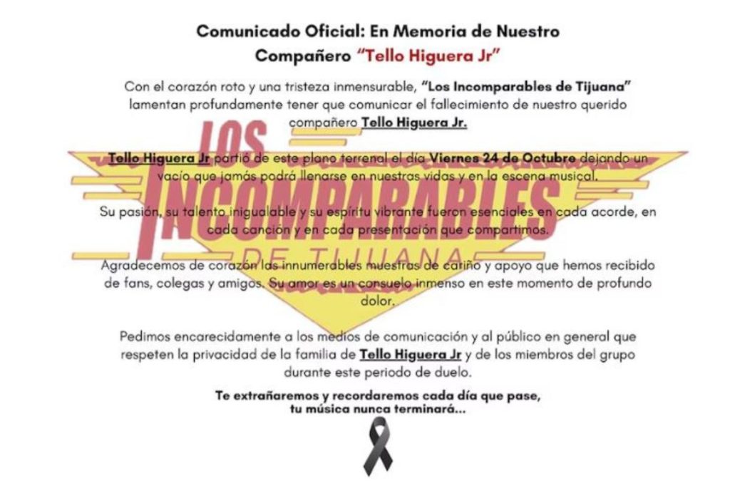 tello higuera jr fallecido