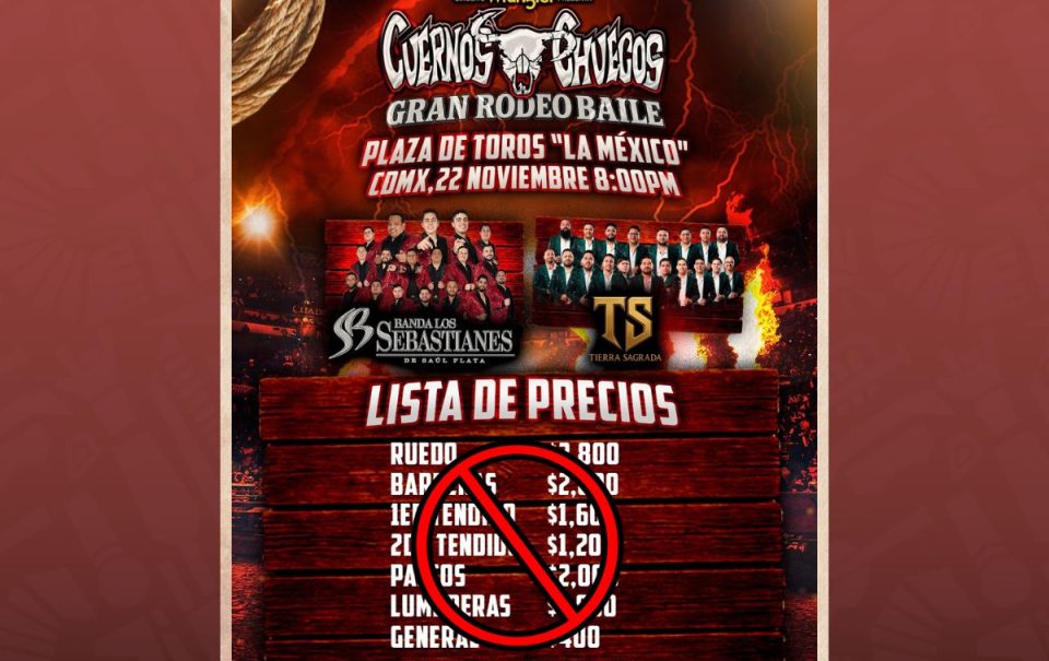 Cuernos Chuecos cancela evento con Los Sebastianes y Tierra Sagrada; solicita tu reembolso así