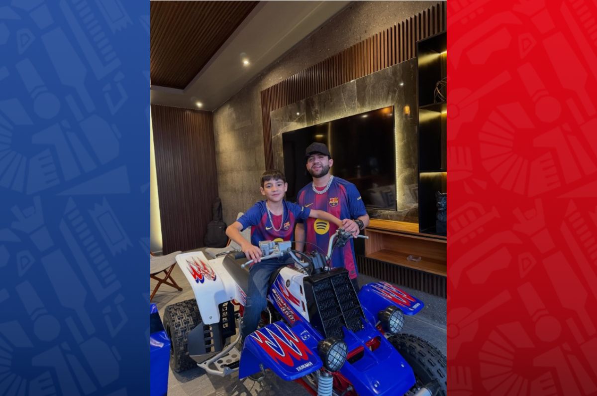 Foto: Instagram @luisrconriquezoficial Luis R Conriquez celebró a lo grande el cumpleaños número 11 de su hijo con temática del FC Barcelona